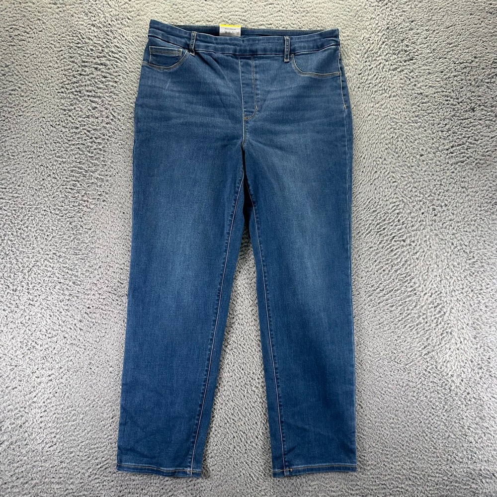 Time and Tru Jeans Girl's L Blue Cotton Denim Jegging Straight High Rise Stretch
